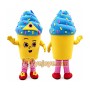 Yellow Cupcake Mascot Costume with Blue Hat