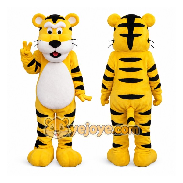 Yellow Tiger Mascot Costume for Parties and Events