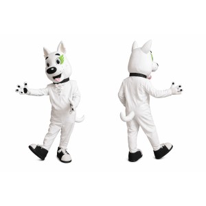 White Dog Mascot Costume for Parties and Events