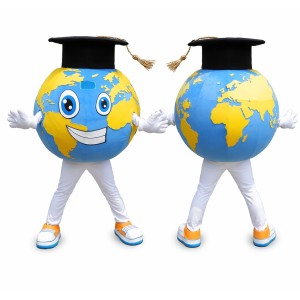 Blue Globe Graduation Mascot Costume