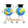 Blue Globe Graduation Mascot Costume