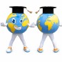 Blue Globe Graduation Mascot Costume