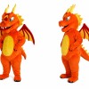Orange Dragon Mascot Costume for Kids and Adults