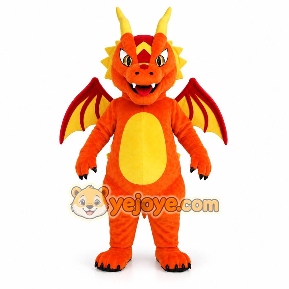 Orange Dragon Mascot Costume for Kids and Adults Orange Dragon Mascot Costume for Kids and Adults