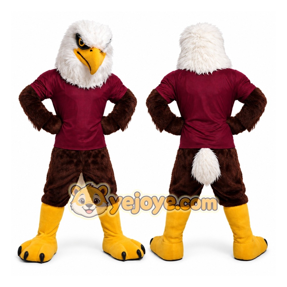 Brown Eagle Mascot Costume with Yellow Feet