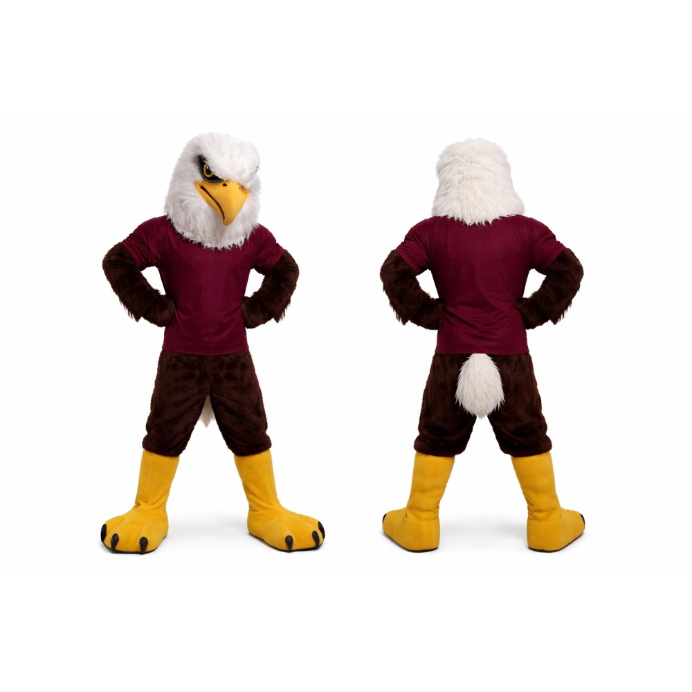 Brown Eagle Mascot Costume with Yellow Feet