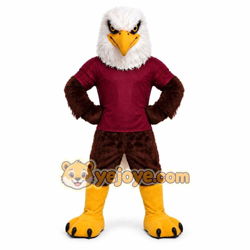 Brown Eagle Mascot Costume with Yellow Feet
