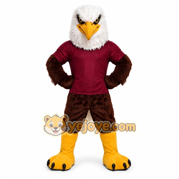 Brown Eagle Mascot Costume with Yellow Feet