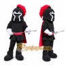 Black Knight Mascot Costume with Red Cape