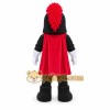 Black Knight Mascot Costume with Red Cape