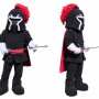 Black Knight Mascot Costume with Red Cape