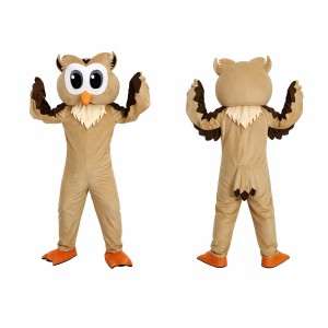 Owl Mascot Costume Beige Color