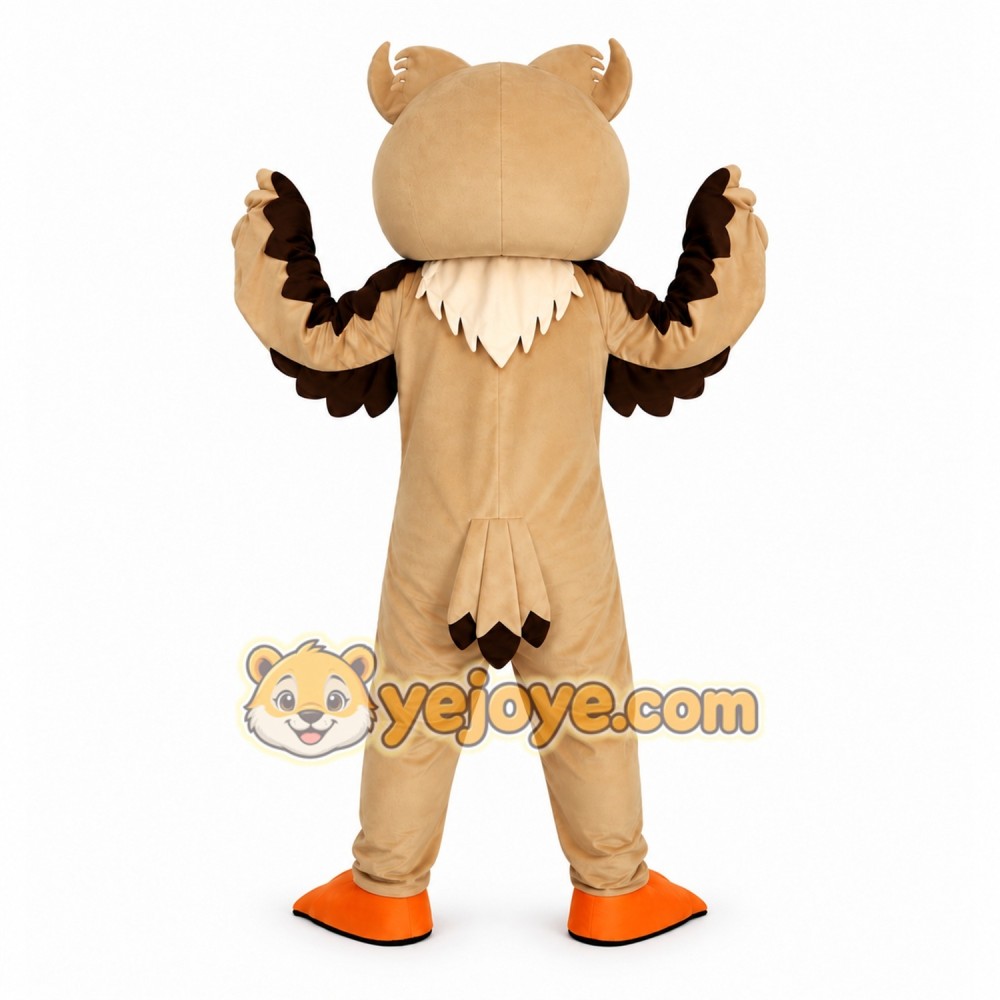 Owl Mascot Costume Beige Color Owl Mascot Costume Beige Color
