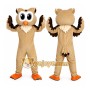 Owl Mascot Costume Beige Color