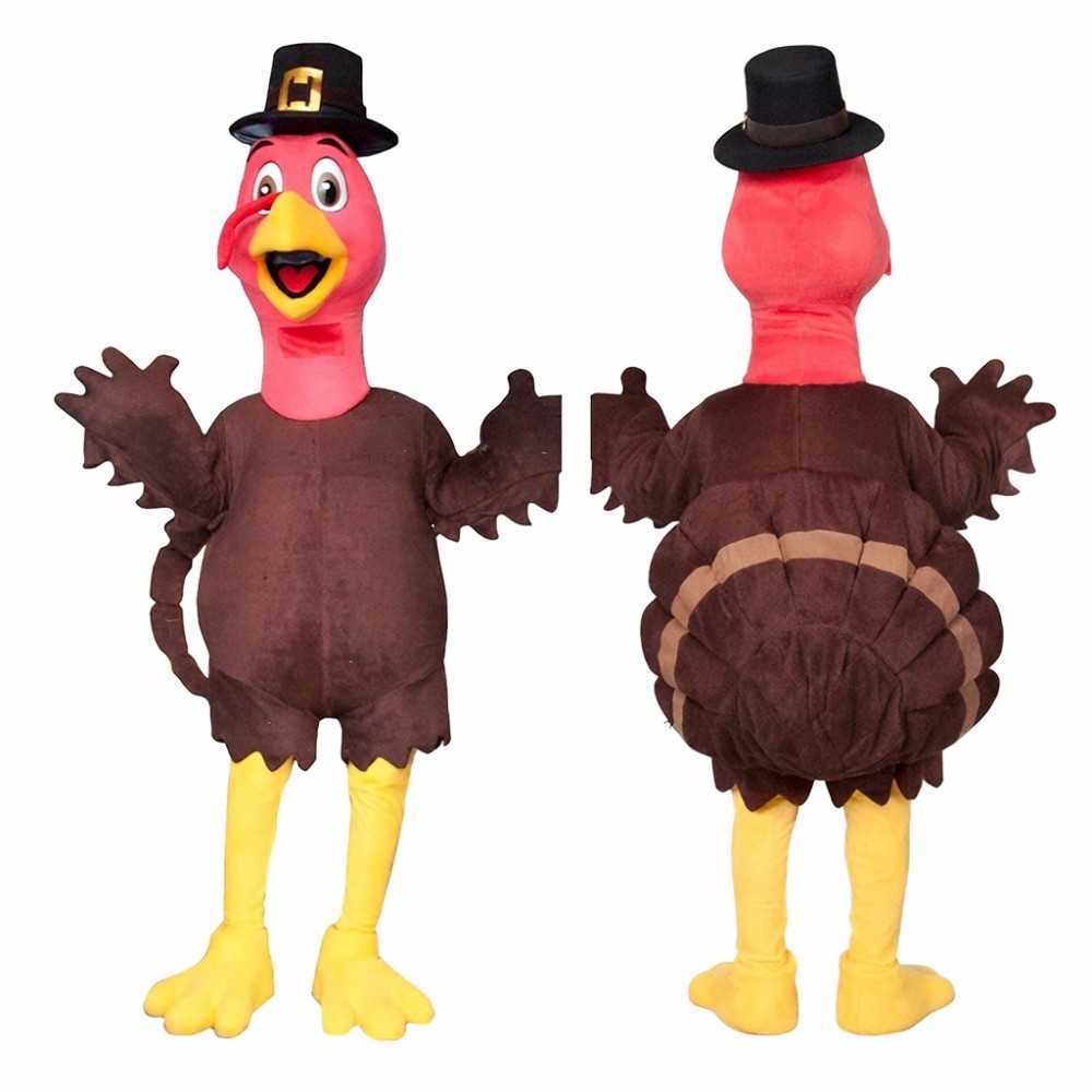 Red Turkey Mascot Costume with Hat