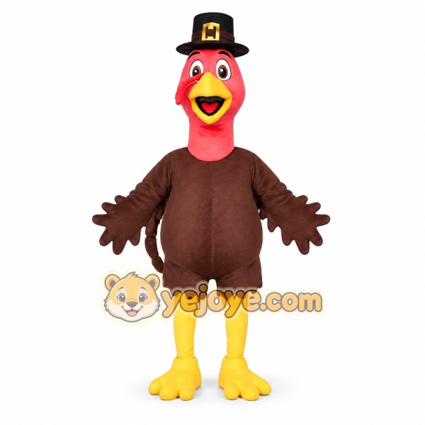 Red Turkey Mascot Costume with Hat Red Turkey Mascot Costume with Hat