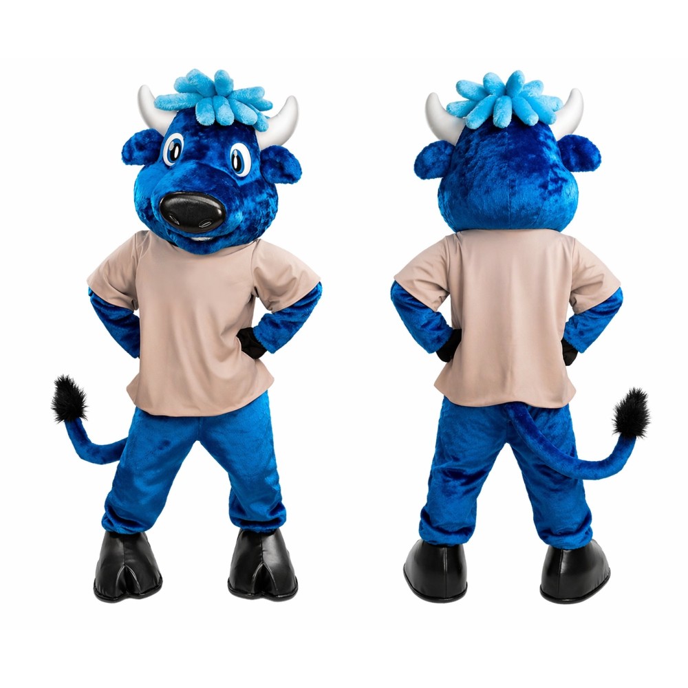 Blue Bull Mascot Costume
