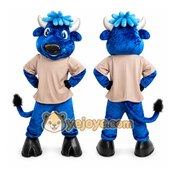 Blue Bull Mascot Costume