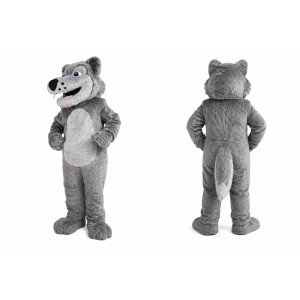 Gray Wolf Mascot Costume for Kids and Adults