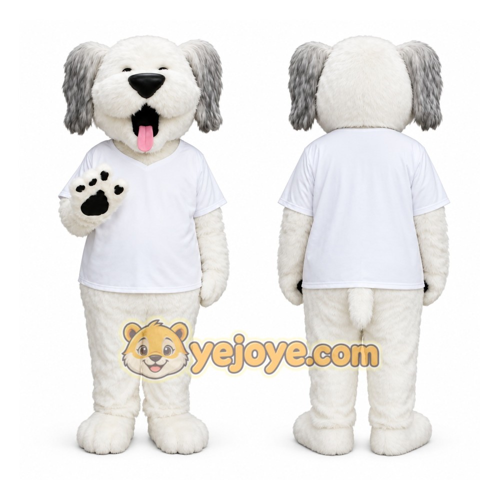White Dog Mascot Costume White Dog Mascot Costume