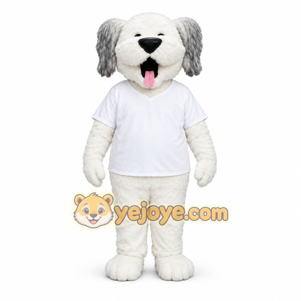 White Dog Mascot Costume