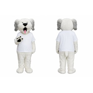 White Dog Mascot Costume
