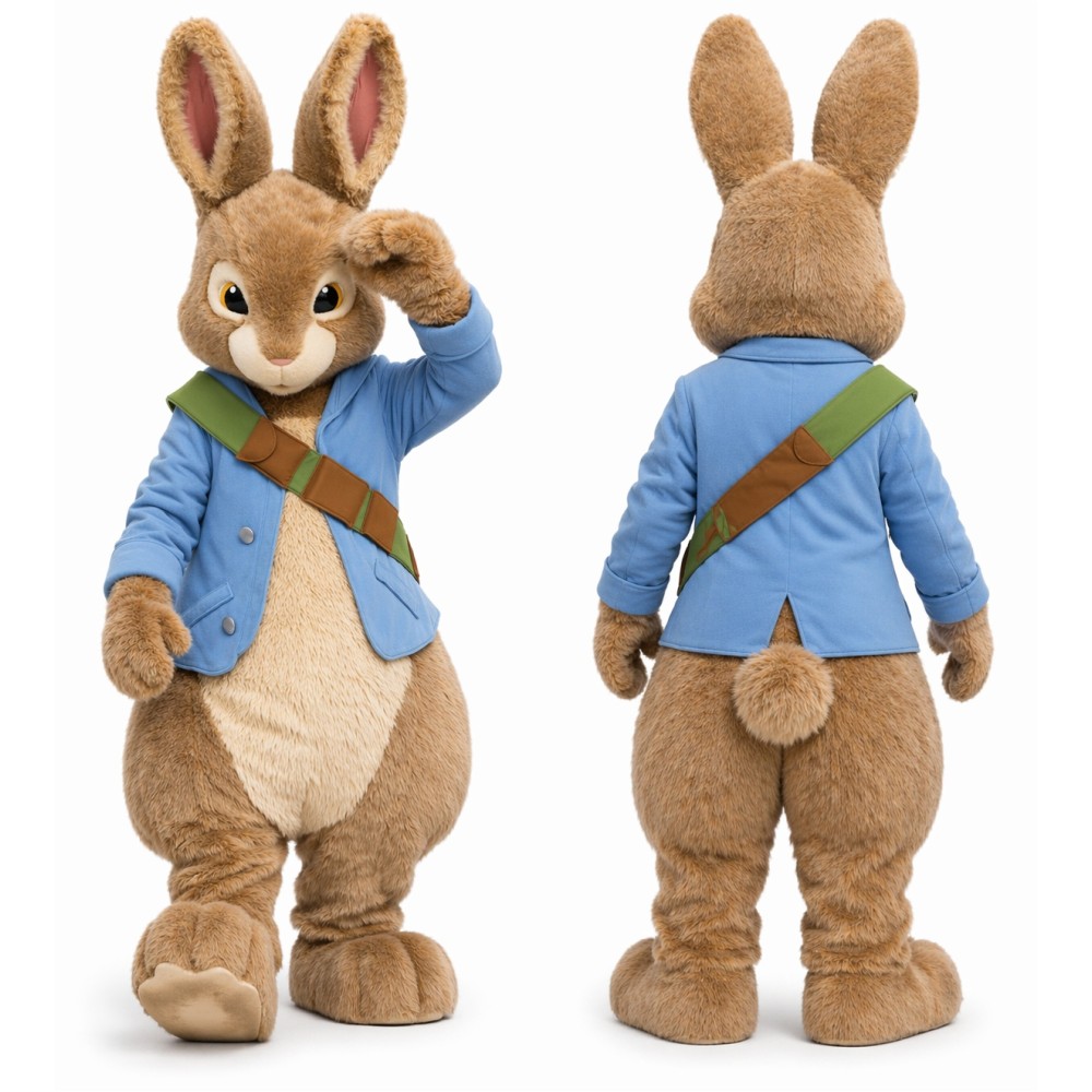 Blue Rabbit Mascot Costume for Kids and Adults