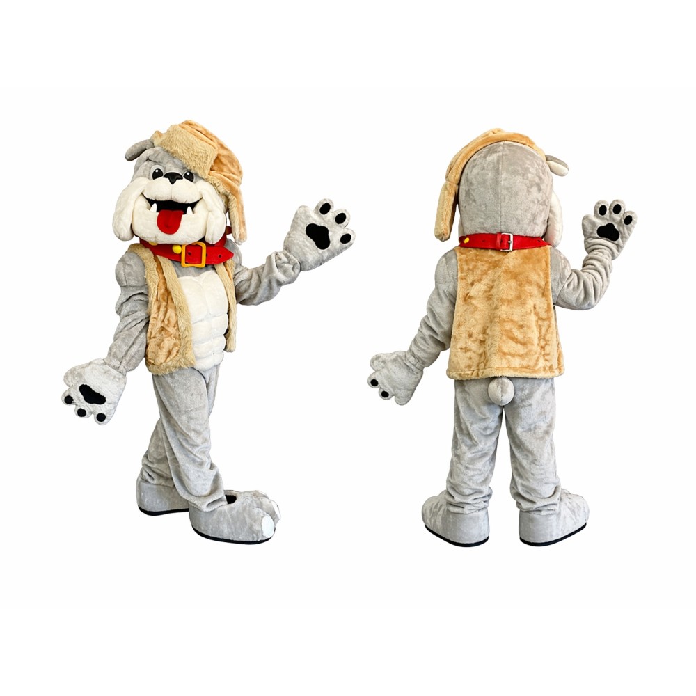 Gray Bulldog Mascot Costume