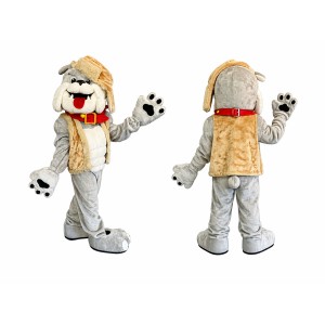 Gray Bulldog Mascot Costume