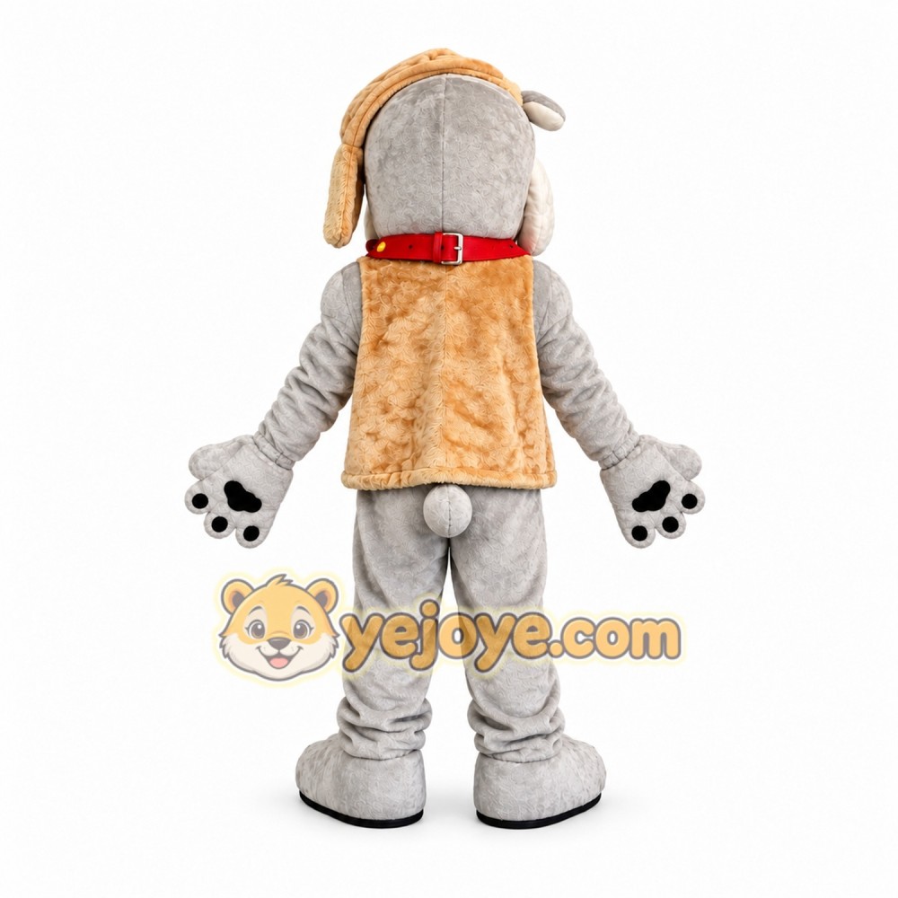 Gray Bulldog Mascot Costume Gray Bulldog Mascot Costume