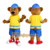 Yellow Bear Mascot Costume with Blue Shorts and Cap Yellow Bear Mascot Costume with Blue Shorts and Cap