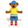 Yellow Bear Mascot Costume with Blue Shorts and Cap Yellow Bear Mascot Costume with Blue Shorts and Cap