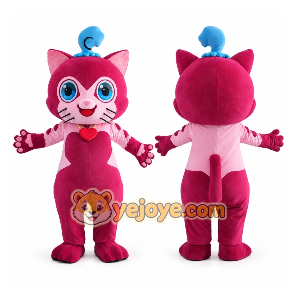 Pink Cat Mascot Costume Pink Cat Mascot Costume