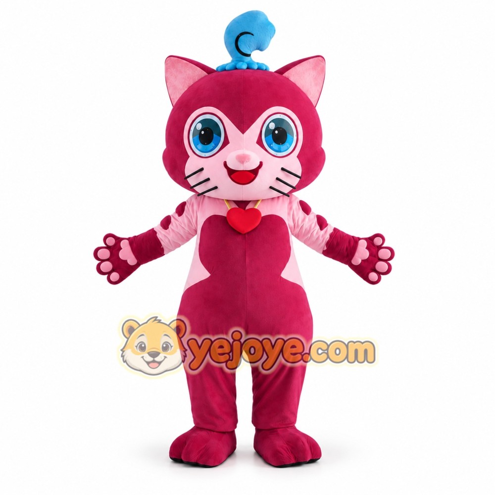 Pink Cat Mascot Costume Pink Cat Mascot Costume