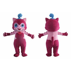 Pink Cat Mascot Costume
