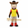 Brown Horse Mascot Costume with Yellow Shirt Brown Horse Mascot Costume with Yellow Shirt