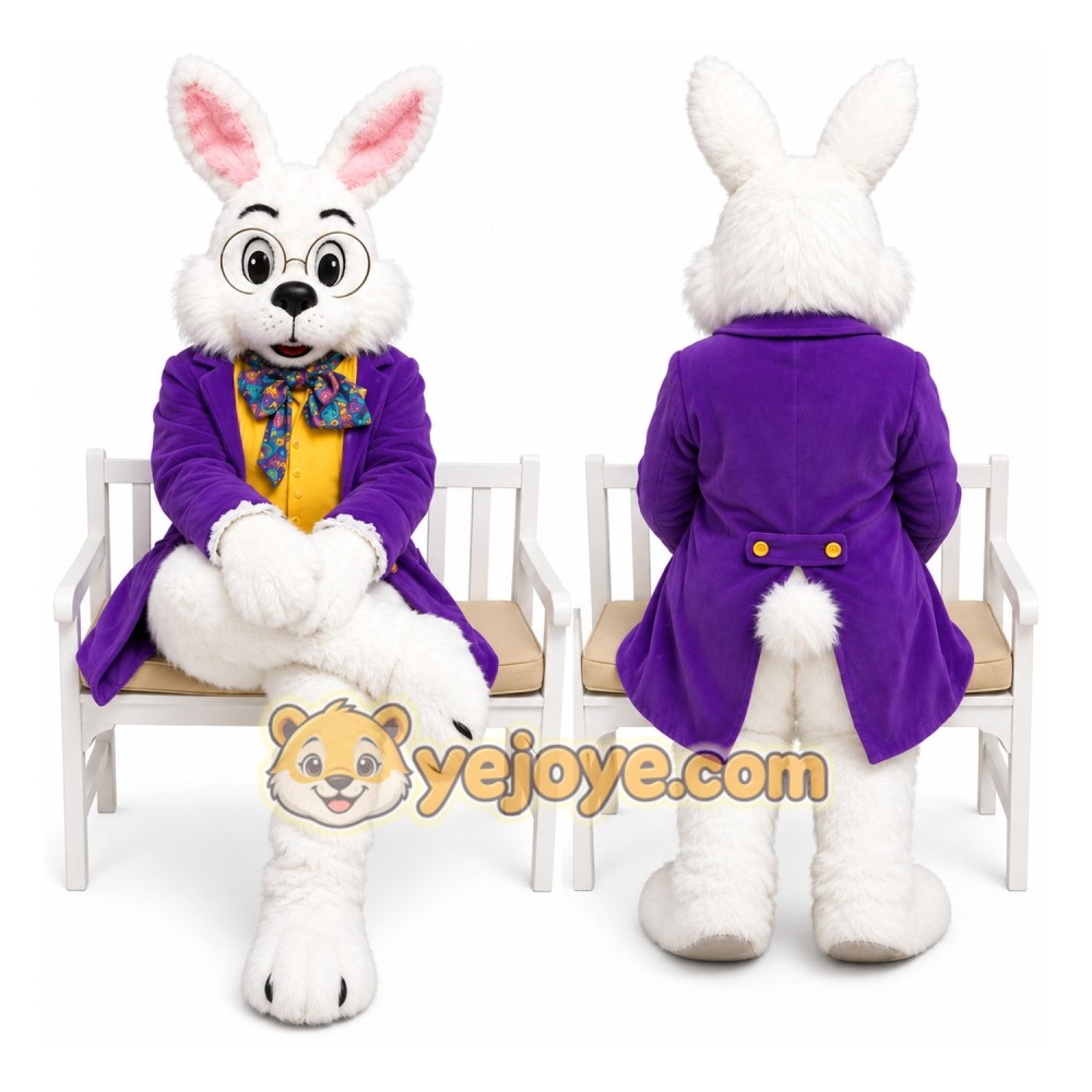 Purple Bunny Mascot Costume for Events Purple Bunny Mascot Costume for Events