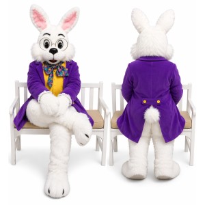 Purple Bunny Mascot Costume for Events