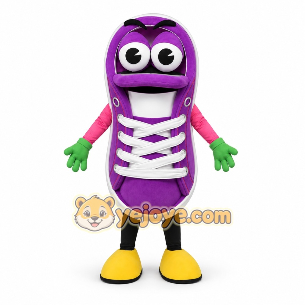 Purple Shoe Mascot Costume