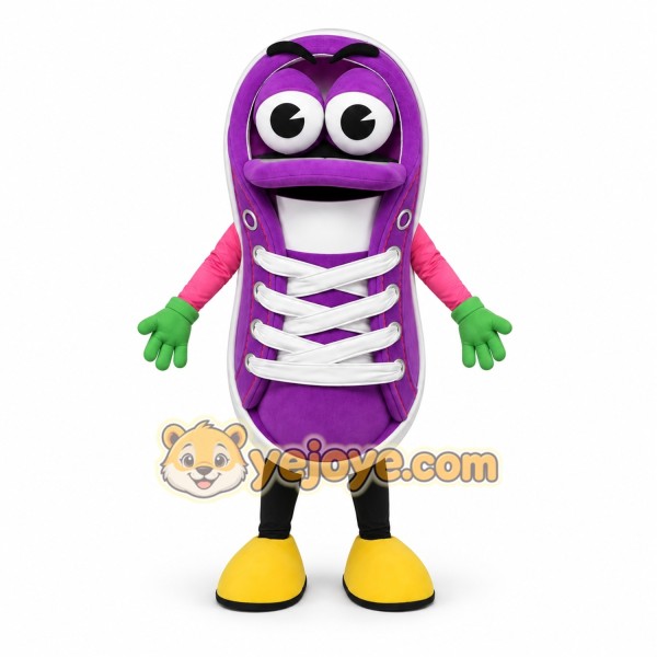 Purple Shoe Mascot Costume