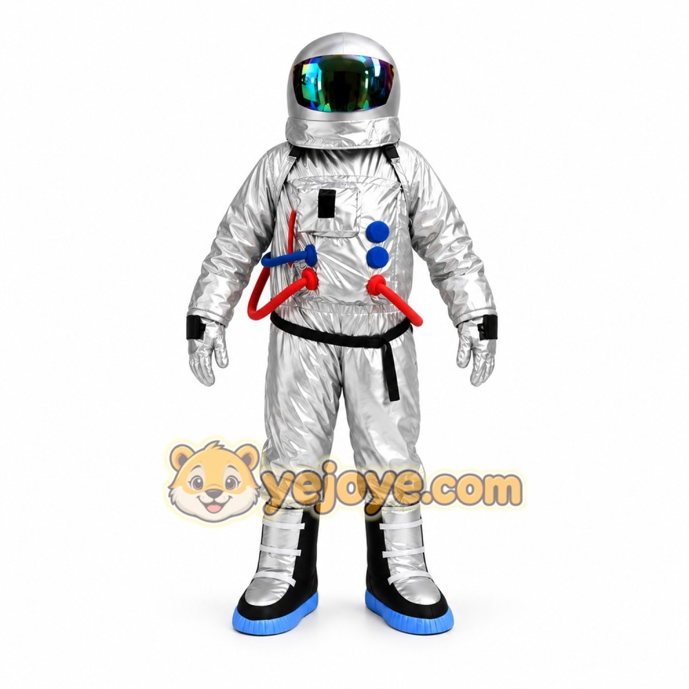 Silver Astronaut Mascot Costume for Kids