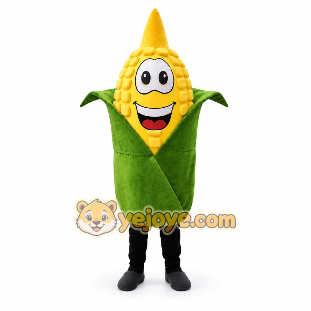 Corn Mascot Costume Yellow and Green Fun Outfit Corn Mascot Costume Yellow and Green Fun Outfit