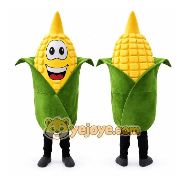 Corn Mascot Costume Yellow and Green Fun Outfit