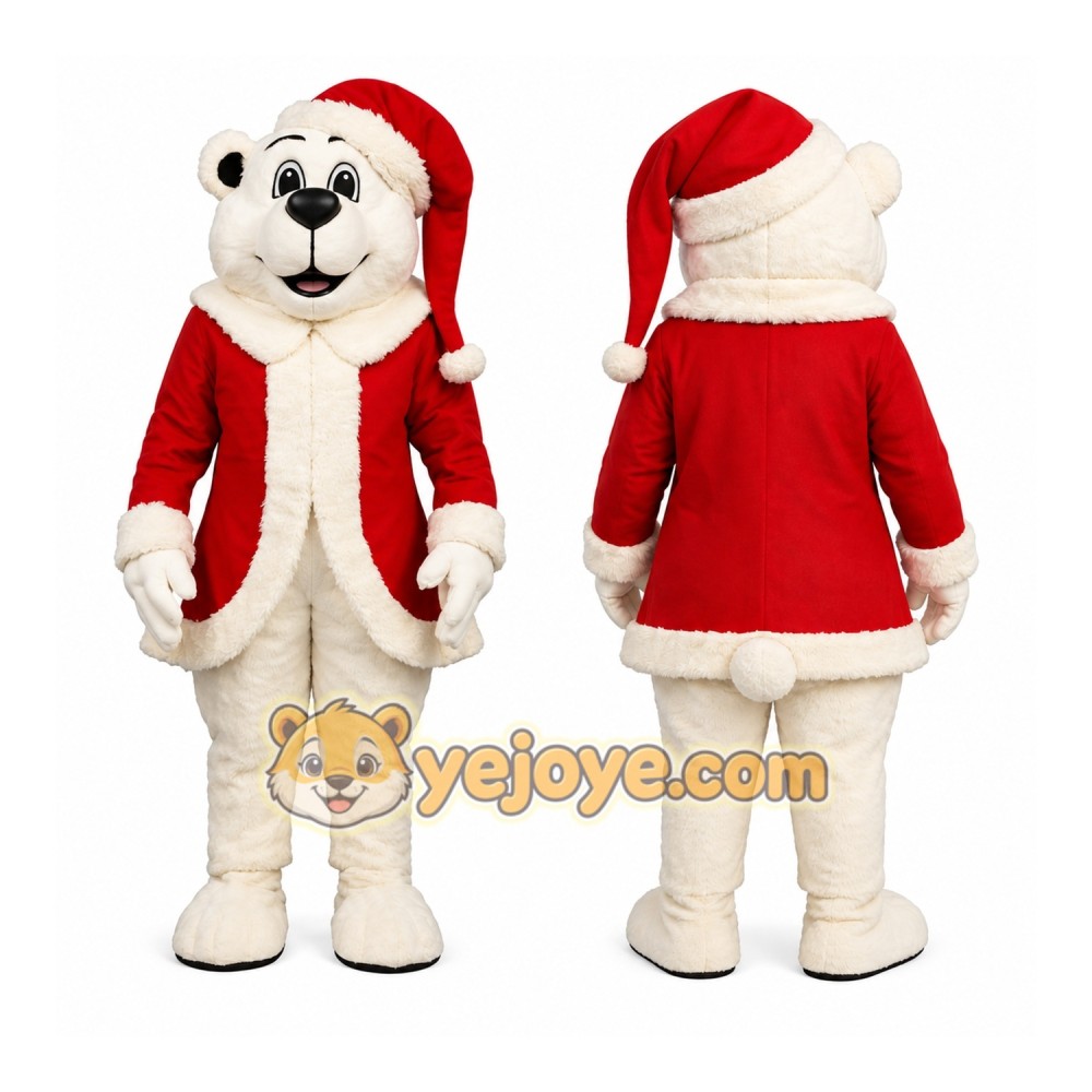 Red Polar Bear Mascot Costume Red Polar Bear Mascot Costume