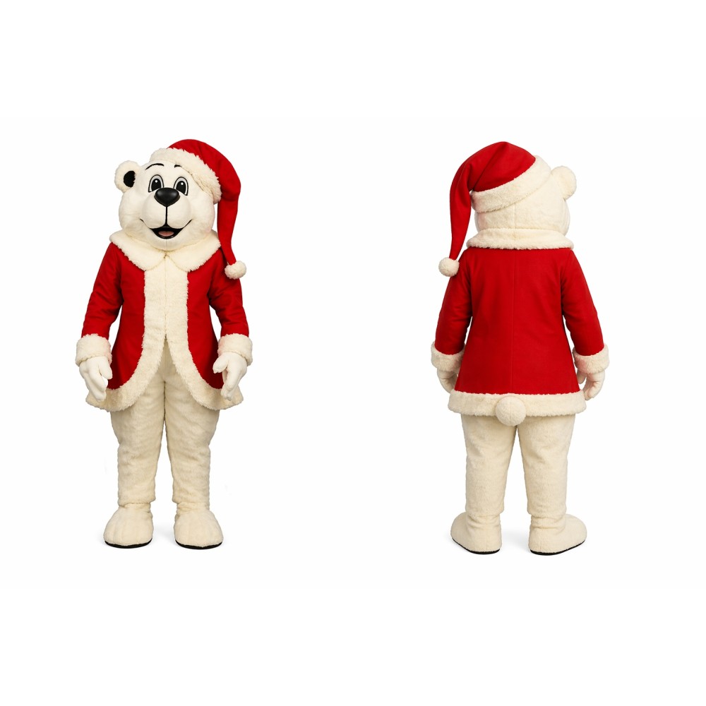 Red Polar Bear Mascot Costume