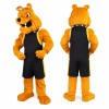 Orange Dog Mascot Costume with Black Athletic Outfit