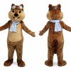 Brown Chipmunk Mascot Costume with Blue Scarf