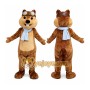 Brown Chipmunk Mascot Costume with Blue Scarf