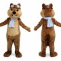 Brown Chipmunk Mascot Costume with Blue Scarf