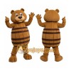 Brown Bear Mascot Costume with Barrel Design Brown Bear Mascot Costume with Barrel Design